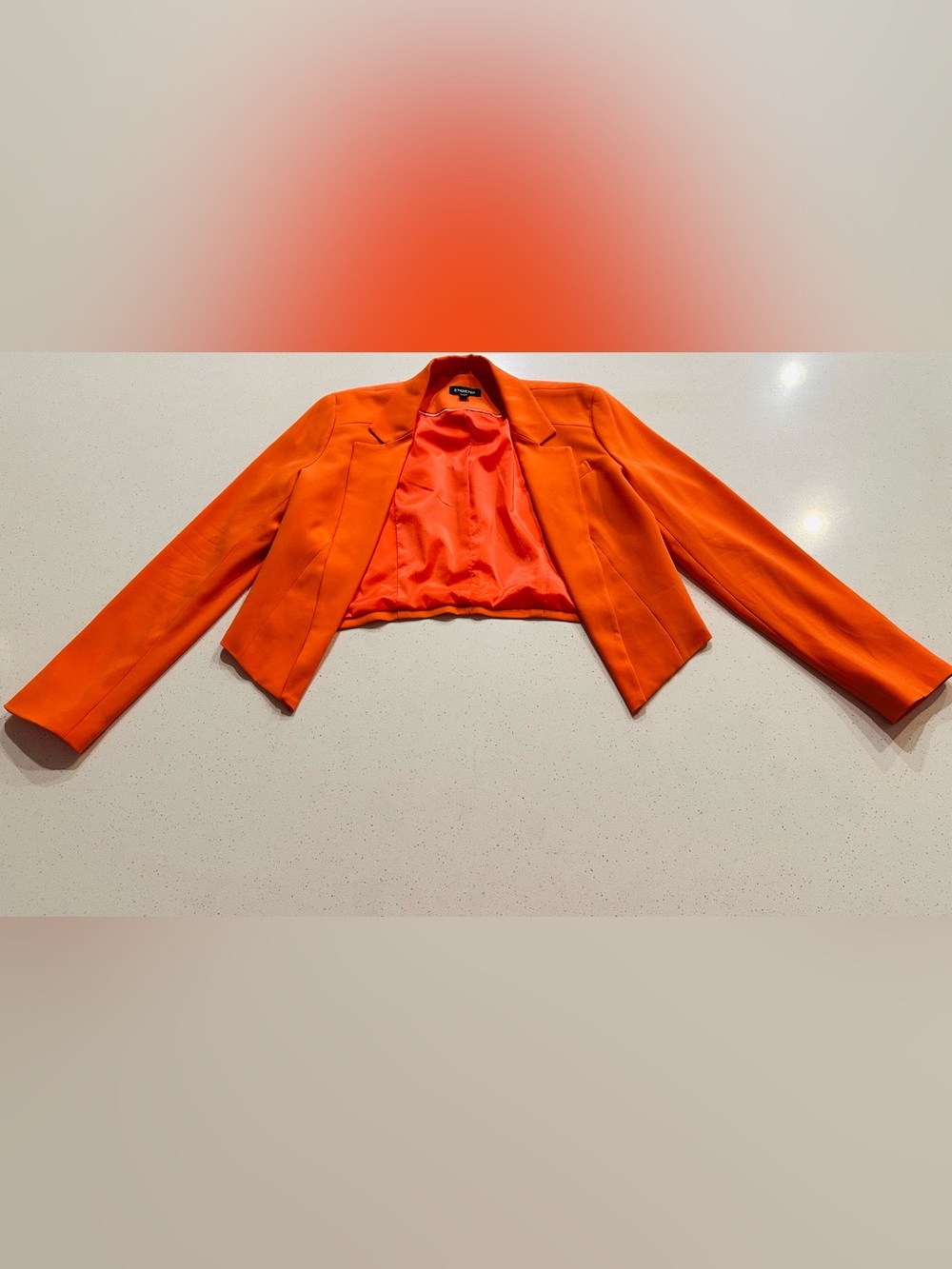 bebe Bright Orange Cropped Blazer
